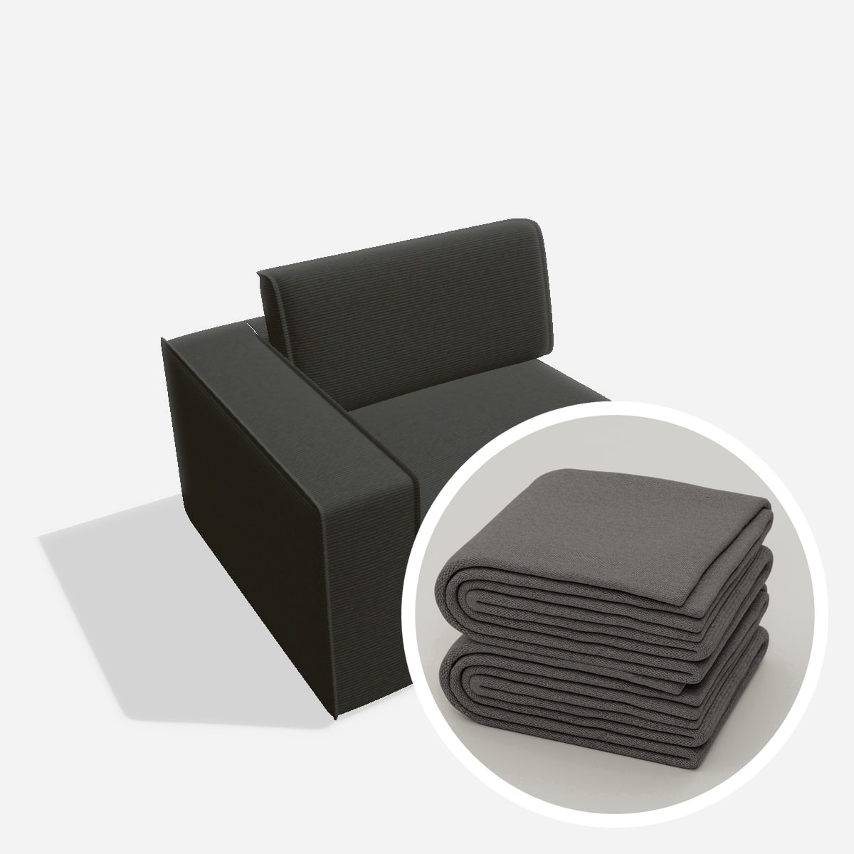 Stoffbezug - Terra eckelement E90 AT LI – Cord / Anthrazit