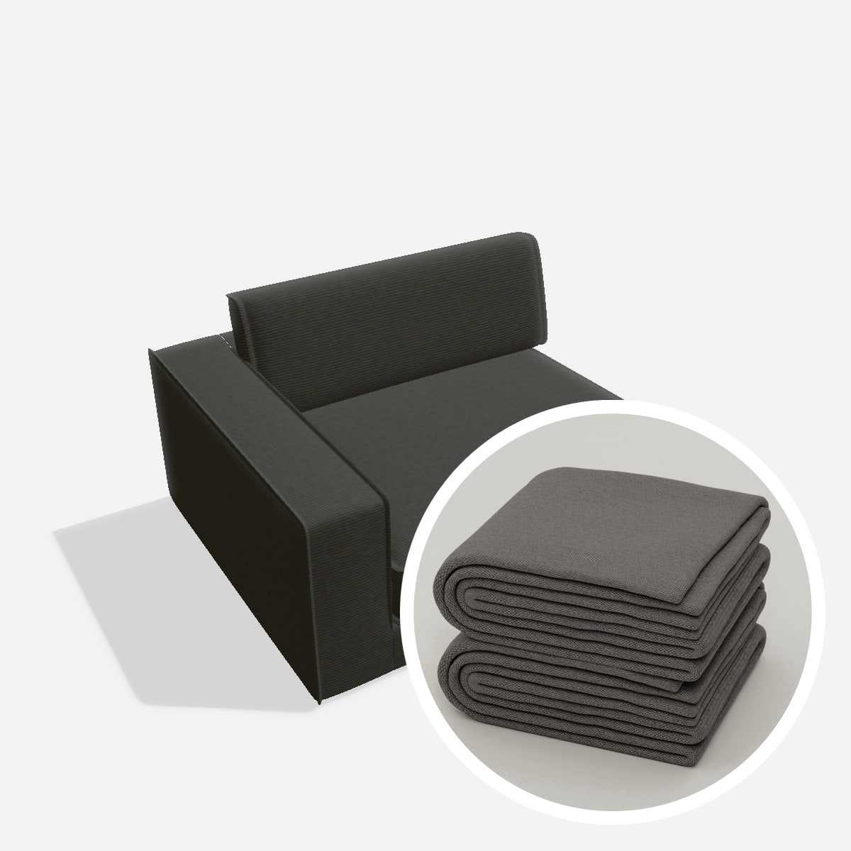 Stoffbezug - Terra eckelement E120T AT LI – Cord / Anthrazit