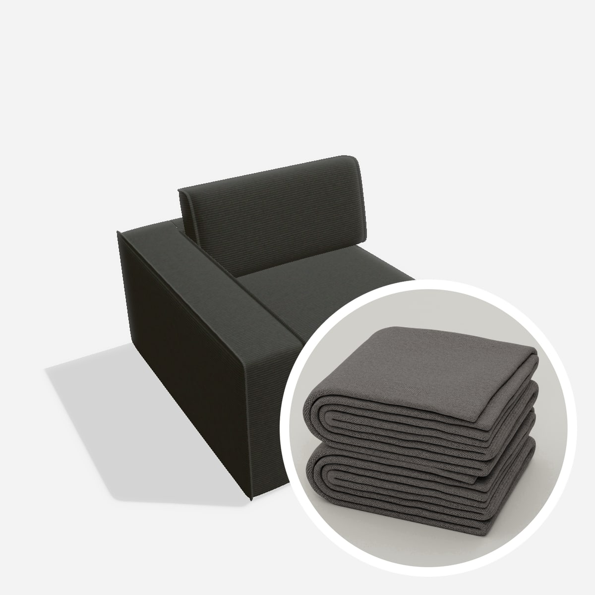 Stoffbezug - Terra eckelement E90T AT LI – Cord / Anthrazit