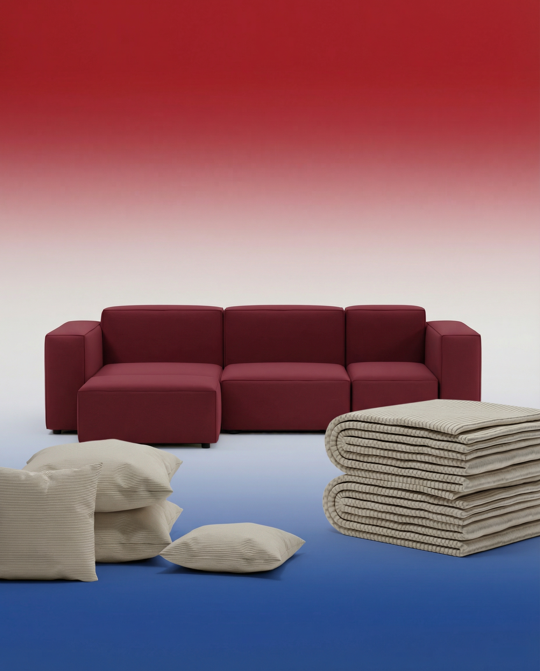 3 in 1 set Modulaire hoekbank Harvey 4-zits L Mini met slaapfunctie