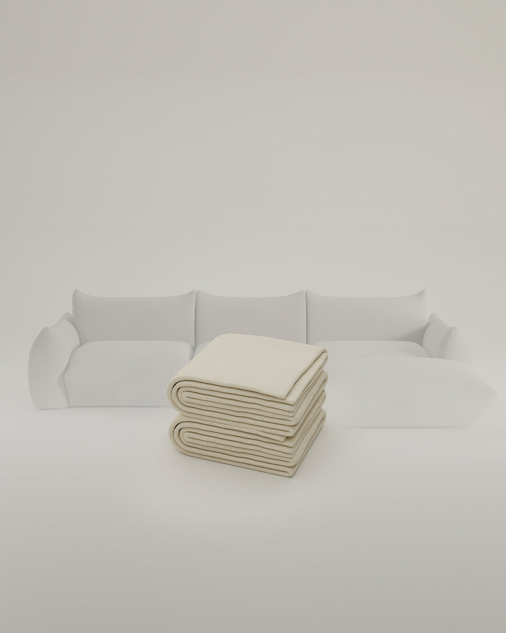 Fabric upholstery - Modular Sofa Luma L 4-seater with sleep function