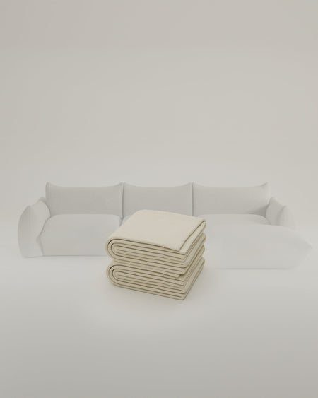 Stoffen bekleding - Modulaire Bank Luma L 4-zits met Slaapfunctie