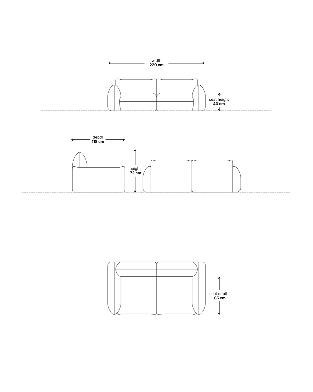 Modulaire Bank Luma 2-zits