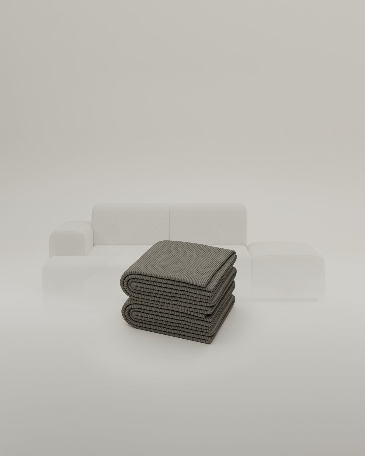 Stoffen bekleding - Modulaire hoekbank Nina 4-zits Mini