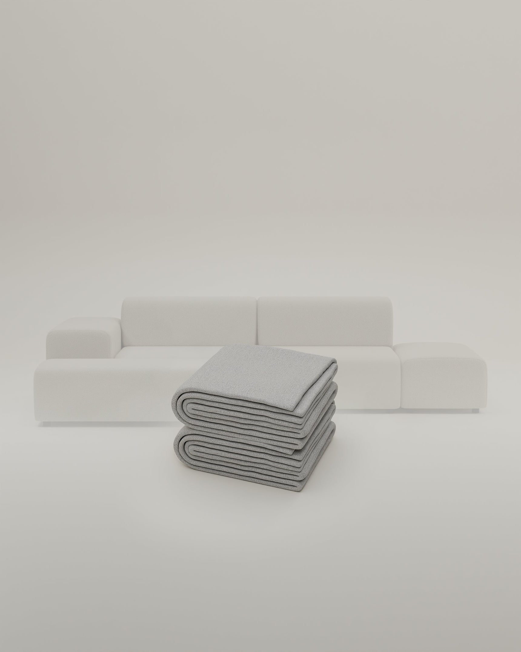 Fabric upholstery - Modular sofa Nina U-shape / living area with sleeping function