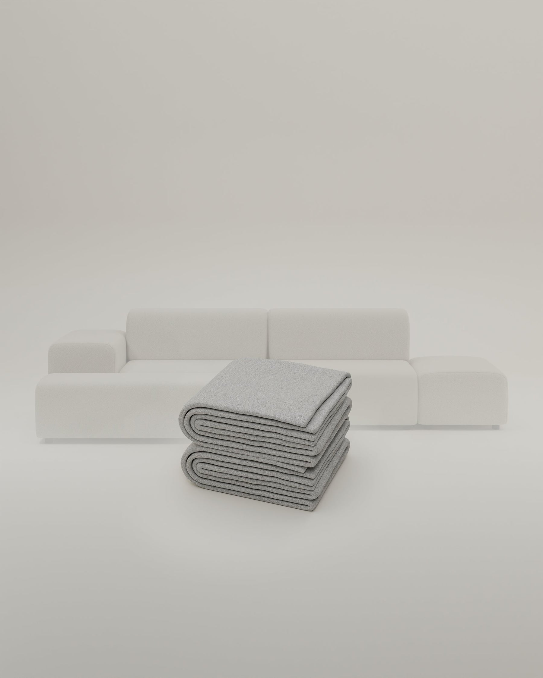 Stoffen bekleding - Modulaire bank Nina U-vorm / woongedeelte met slaapfunctie