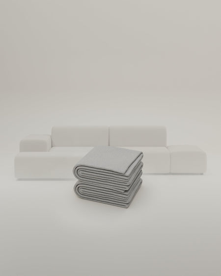 Stoffen bekleding - Modulaire bank Nina U-vorm / woongedeelte met slaapfunctie