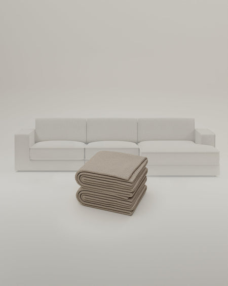 Stoffen bekleding - Modulaire bank Terra L 4-zits met slaapfunctie