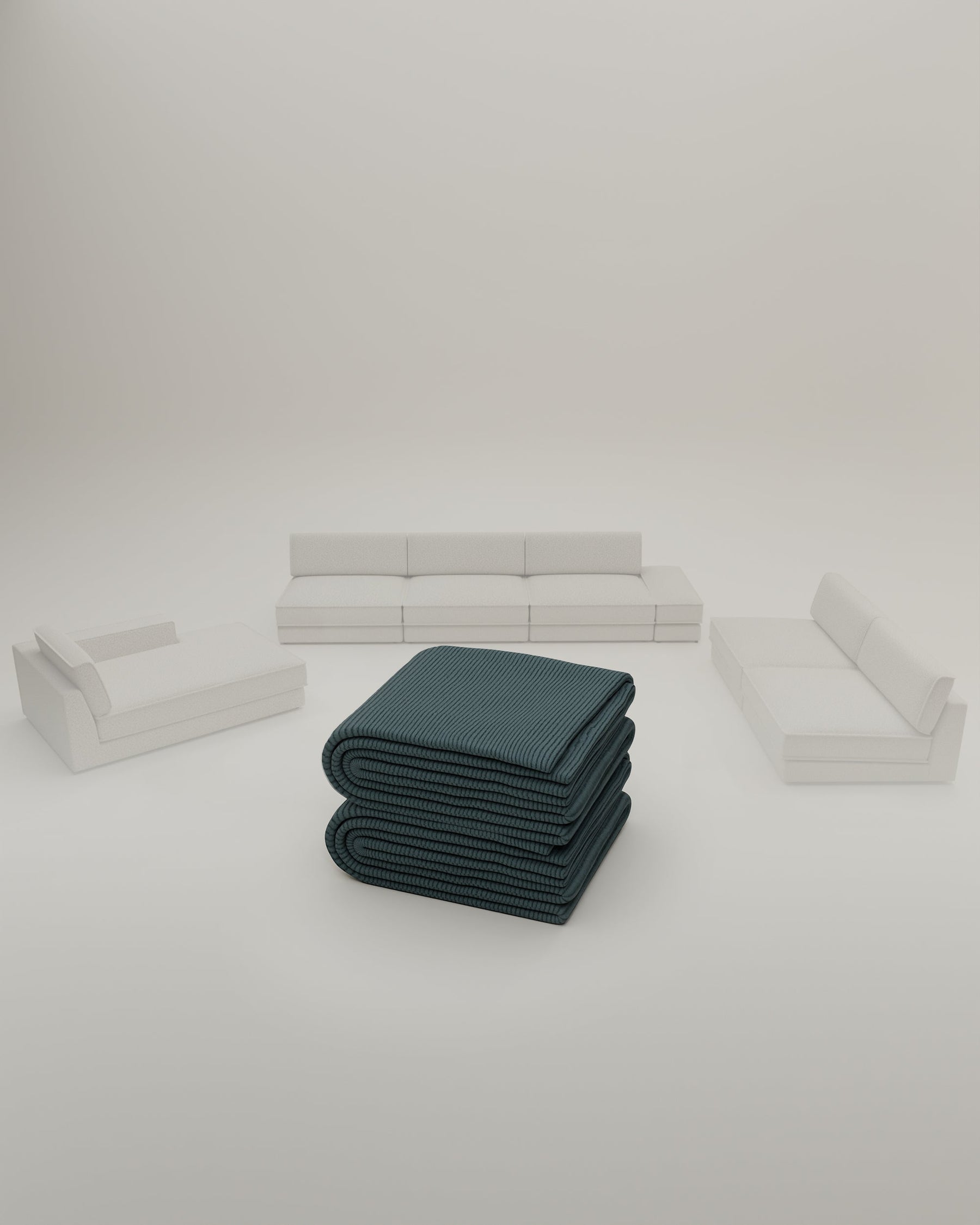Stoffen bekleding - Modulaire bank Terra in U-vorm / bankstel met slaapfunctie