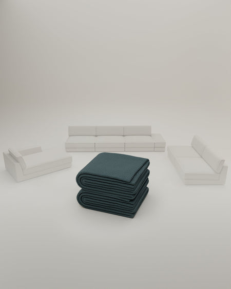 Stoffen bekleding - Modulaire bank Terra in U-vorm / bankstel met slaapfunctie