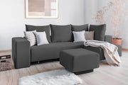 Modulares Sofa Amelie mit Schlaffunktion - Anthrazit-Mollia - Livom