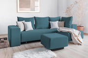 Modulares Sofa Amelie mit Schlaffunktion - Aquamarin-Velare - Livom