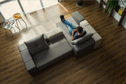 Modulares Sofa Amelie mit Schlaffunktion - Aquamarin-Velare - Livom