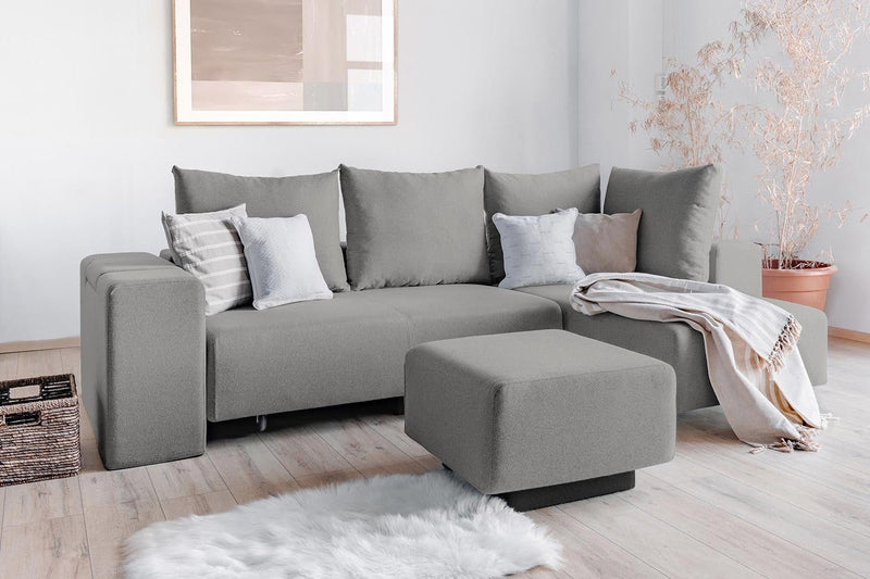 Modulares Sofa Amelie mit Schlaffunktion - Grau-Mollia - Livom