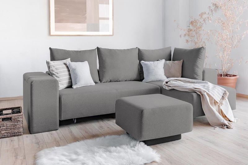 Modulares Sofa Amelie mit Schlaffunktion - Mittel-Grau-Velare - Livom