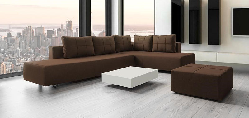 Modulares Sofa Amy mit Schlaffunktion - Braun-Velare - Livom