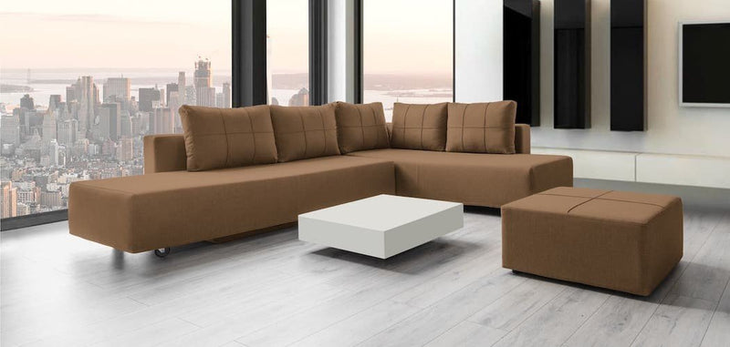 Modulares Sofa Amy mit Schlaffunktion - Cappuccino-Velare - Livom