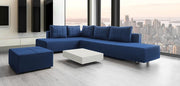 Modulares Sofa Amy mit Schlaffunktion - Dunkel-Blau-Velare - Livom