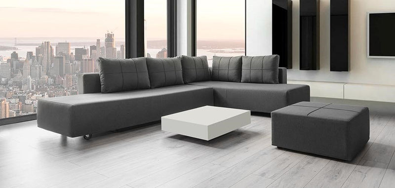 Modulares Sofa Amy mit Schlaffunktion - Dunkel-Grau-Velare - Livom