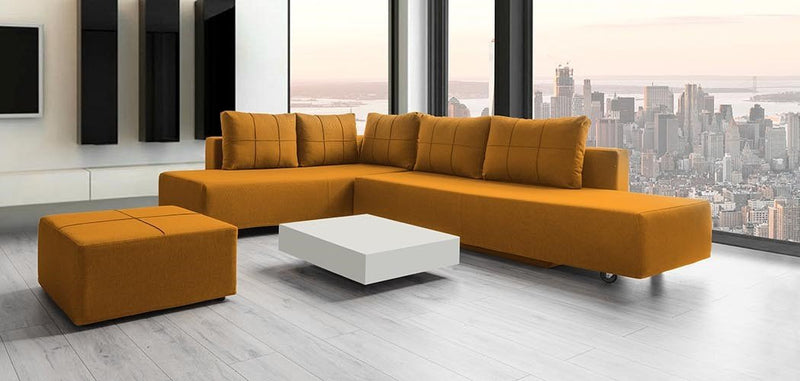 Modulares Sofa Amy mit Schlaffunktion - Gold-Gelb-Velare - Livom