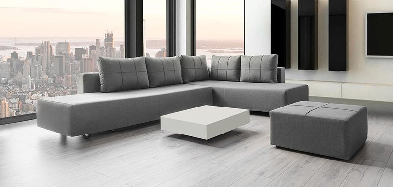 Modulares Sofa Amy mit Schlaffunktion - Mittel-Grau-Velare - Livom