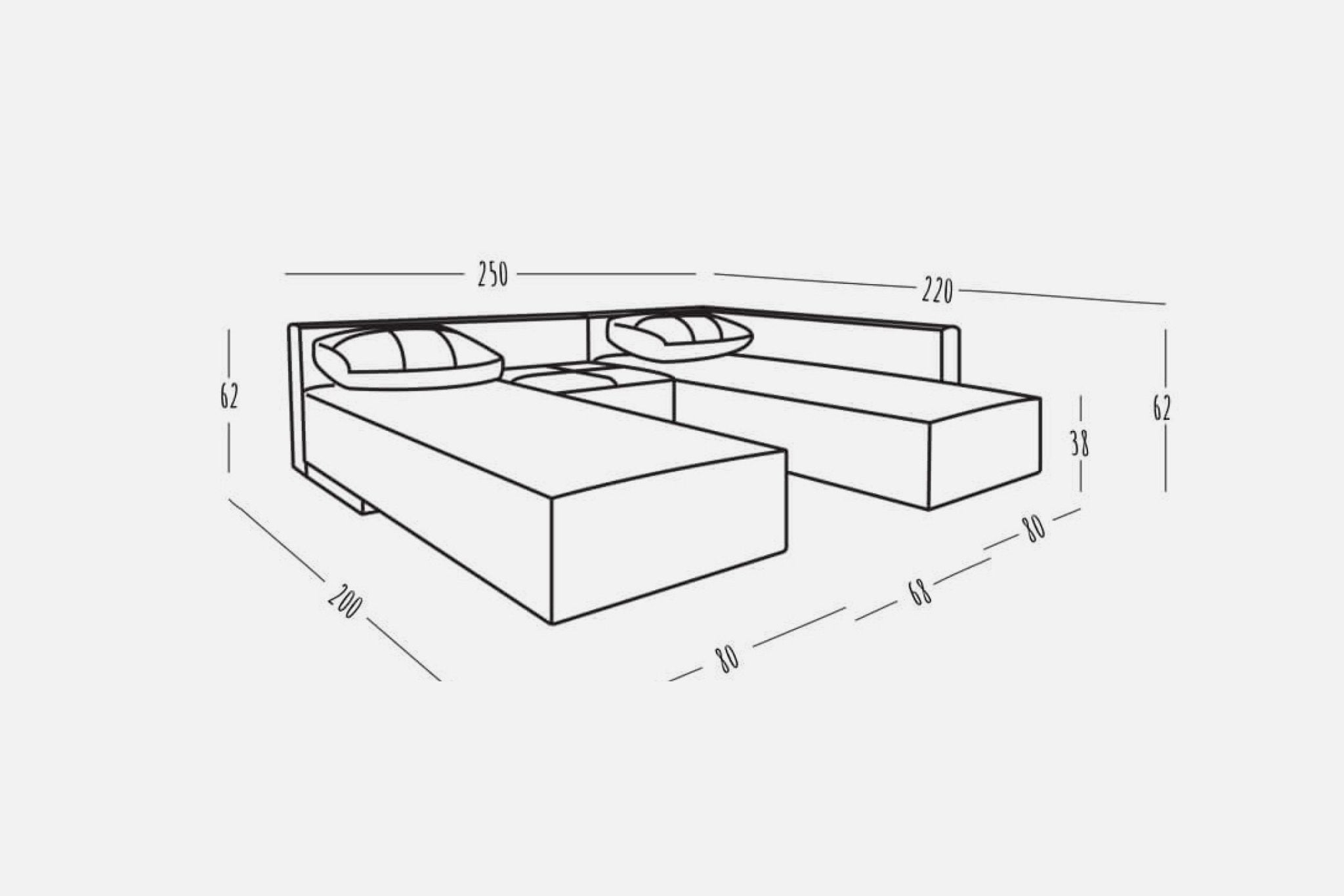 Modulares Sofa Amy mit Schlaffunktion - Rot-Velare - Livom