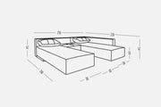 Modulares Sofa Amy mit Schlaffunktion - Rot-Velare - Livom