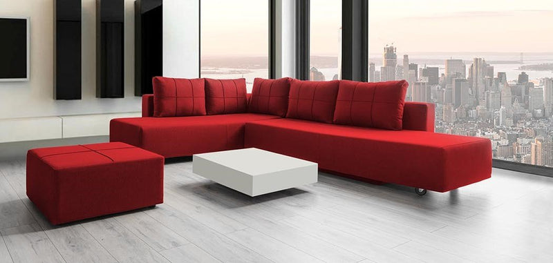 Modulares Sofa Amy mit Schlaffunktion - Rot-Velare - Livom