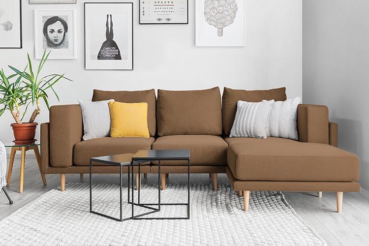 Modulares Sofa Donna mit Schlaffunktion - Cappuccino-Velare - Livom