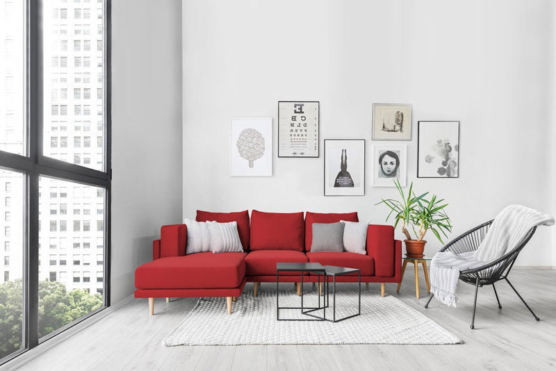 Modulares Sofa Donna mit Schlaffunktion - Rot-Velare - Livom