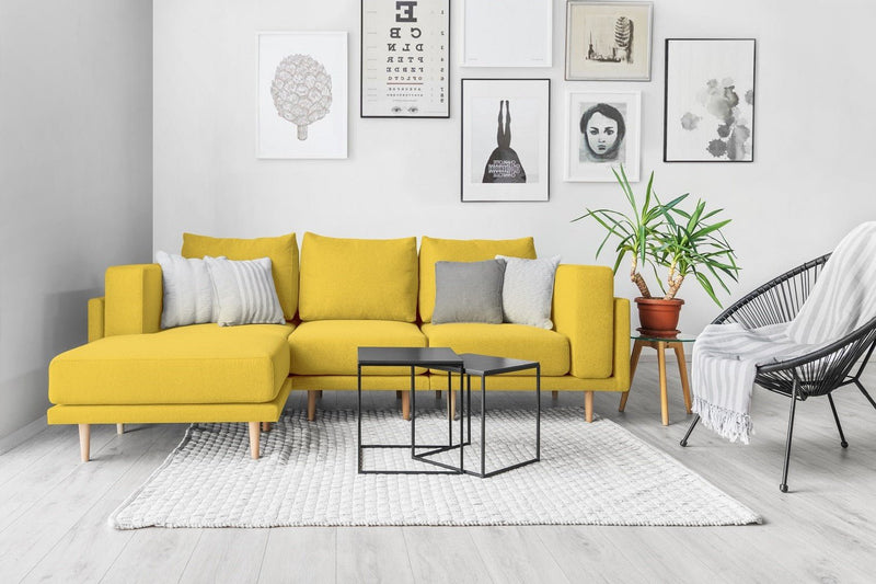 Modulares Sofa Donna mit Schlaffunktion - Zitronengelb-Mollia - Livom