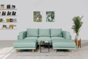 Modulares Sofa Donna U mit Schlaffunktion - Minze-Mollia - Livom