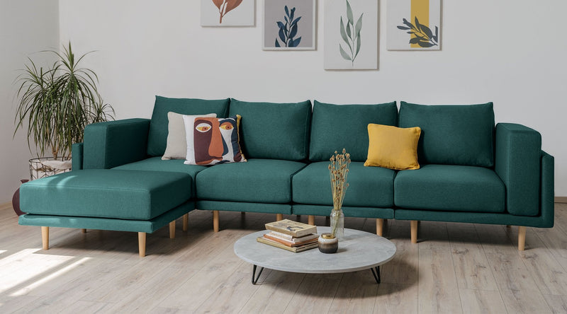 Modulares Sofa Donna XL mit Schlaffunktion - Aquamarin-Velare - Livom