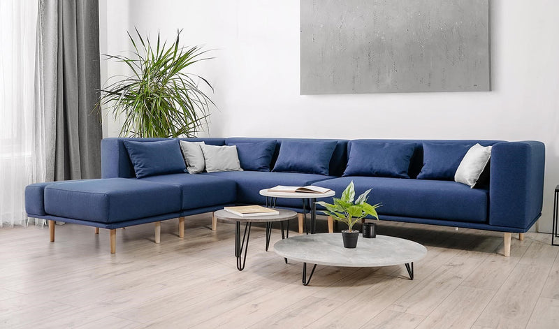 Modulares Sofa Jenny mit Schlaffunktion - Dunkel-Blau-Velare - Livom