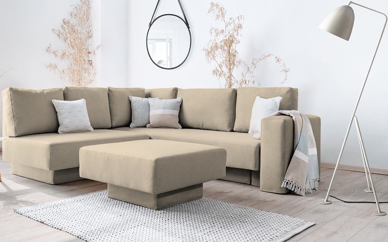 Modulares Sofa Jessica mit Schlaffunktion - Beige-Mollia - Livom