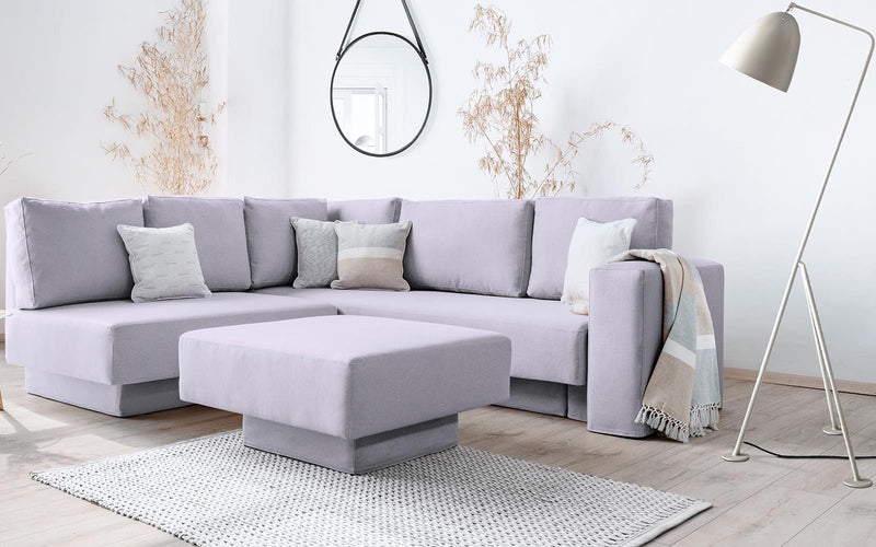 Modulares Sofa Jessica mit Schlaffunktion - Lavendel-Mollia - Livom