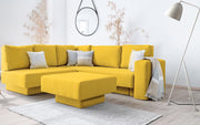 Modulares Sofa Jessica mit Schlaffunktion - Zitronengelb-Mollia - Livom