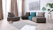 Modulares Sofa Katrina mit Schlaffunktion - Aquamarin-Mollia - Livom