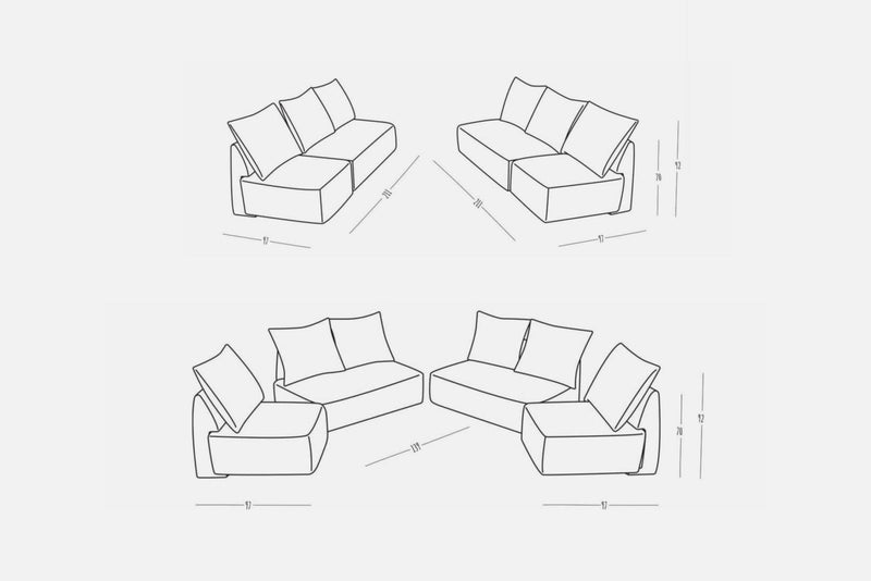 Modulares Sofa May mit Schlaffunktion - Livom