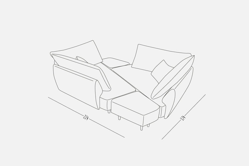 Modulares Sofa Mike mit Schlaffunktion - Livom