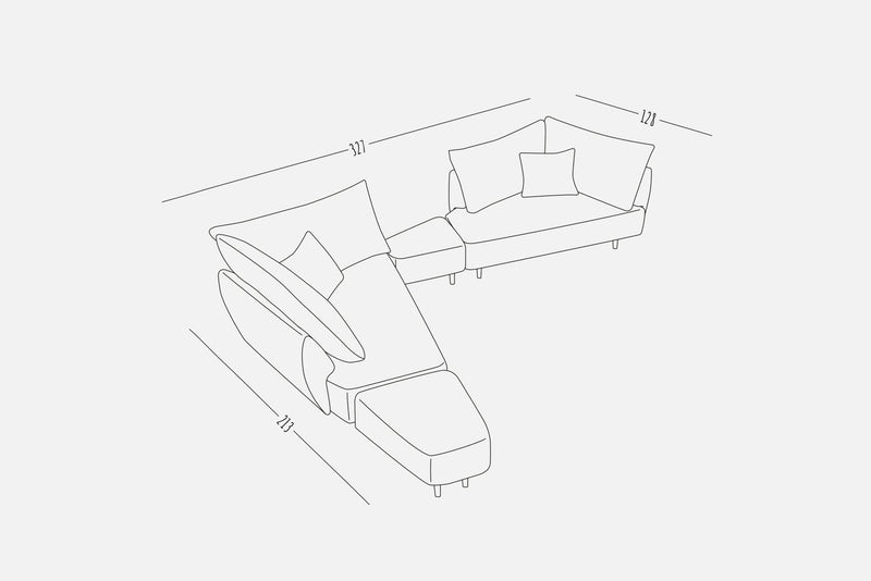 Modulares Sofa Mike mit Schlaffunktion - Livom